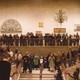 A crowd gathered in the Grand Staircase.